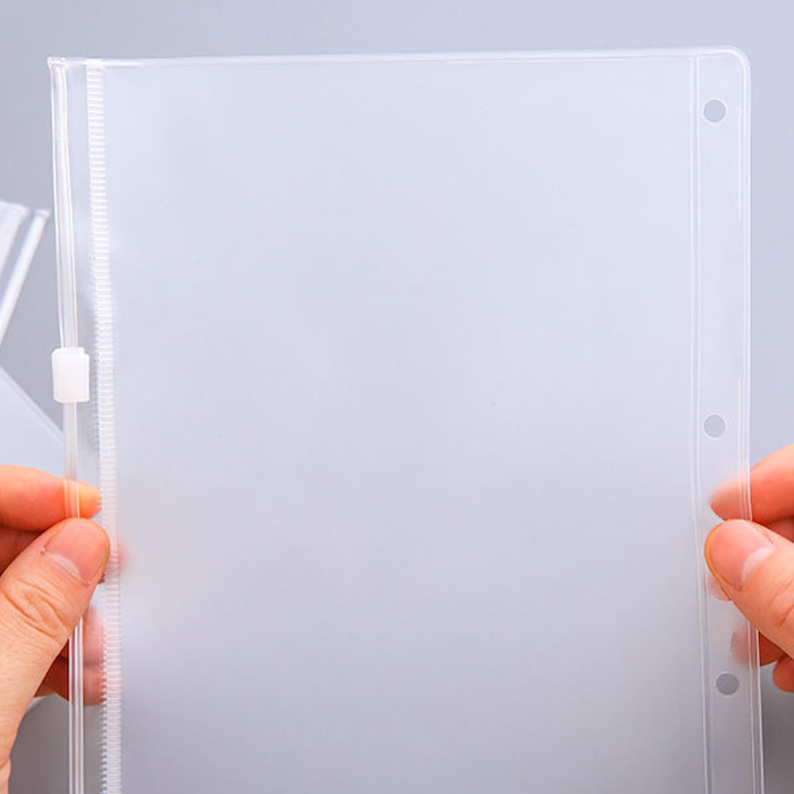 Lot de 40 Pièces Pochette Porte Document A4 Perforee, Semi Transparentes Classeur Pochette Zippée Classeur, avec 4 Trous de Reliure Organiser pour Documents