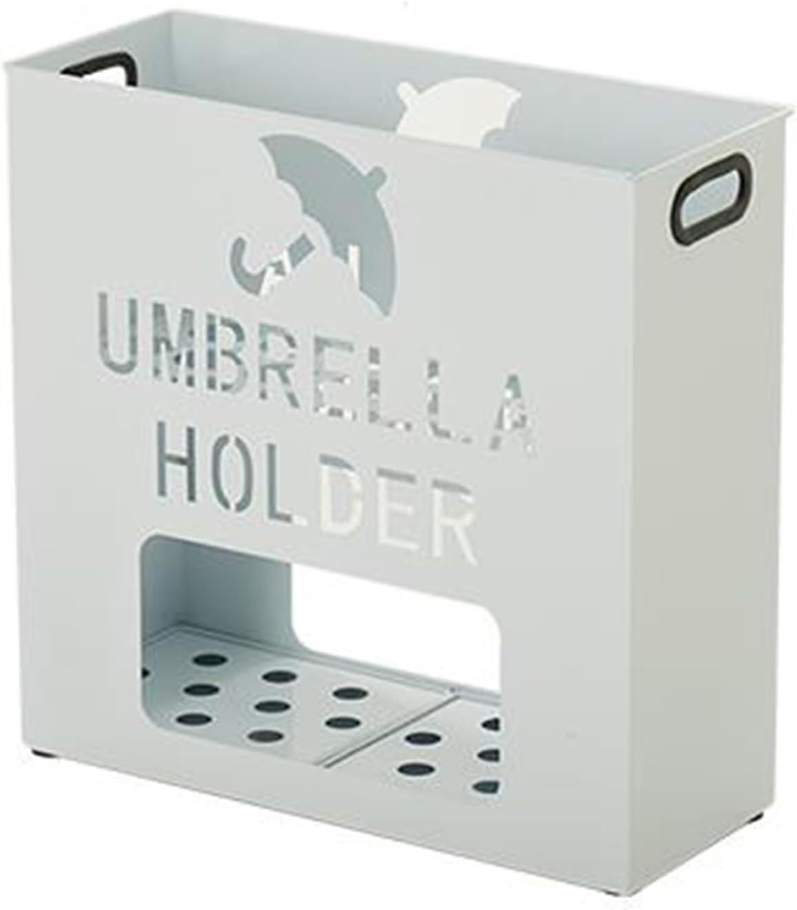 Robusto Portaombrelli Quadrato In Metallo Di Grandi Dimensioni Con Maniglia Per Interni, Ideale Per Ingressi, Hall E Uffici Di Attività Commerciali, Colore Bianco - 50*20*50 Cm/20*8*20 Pollici