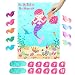 OurWarm Pin the Tail on the Mermaid Party Game, Under The Sea Party Games for Kids Mermaid Birthday Party Supplies, Include 36 Reusable Tails and 2 Eye Masks