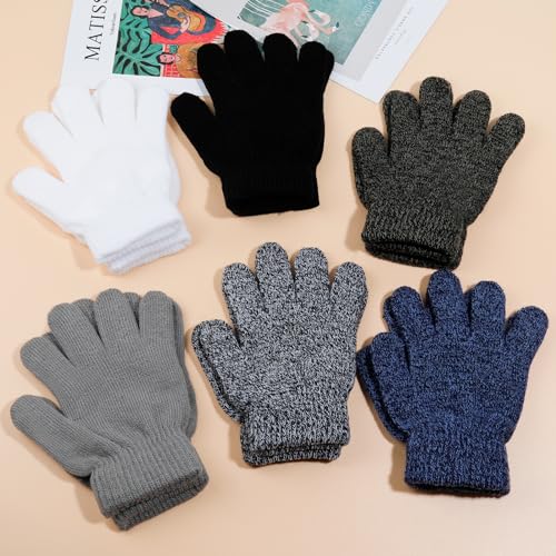 Image of ONESING 6 Pair Baby Gloves Toddler Gloves Toddler Winter Gloves Kids Gloves Winter Stretchy Knit Gloves for Kids Boys Girls