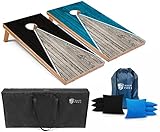 Tailgating Pros Lightweight Pyramid Design Cornhole Board Set w/Bean Bags and Carrying Case - 4'x2' Regulation Cornhole Game