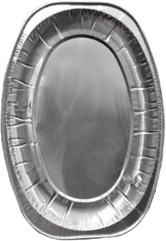 CALLARON Aluminium Foil Tray 20pcs Disposable Food Tray Disposable Plate Aluminium Foil Plate Food Container Oval Paper Aluminum Pans