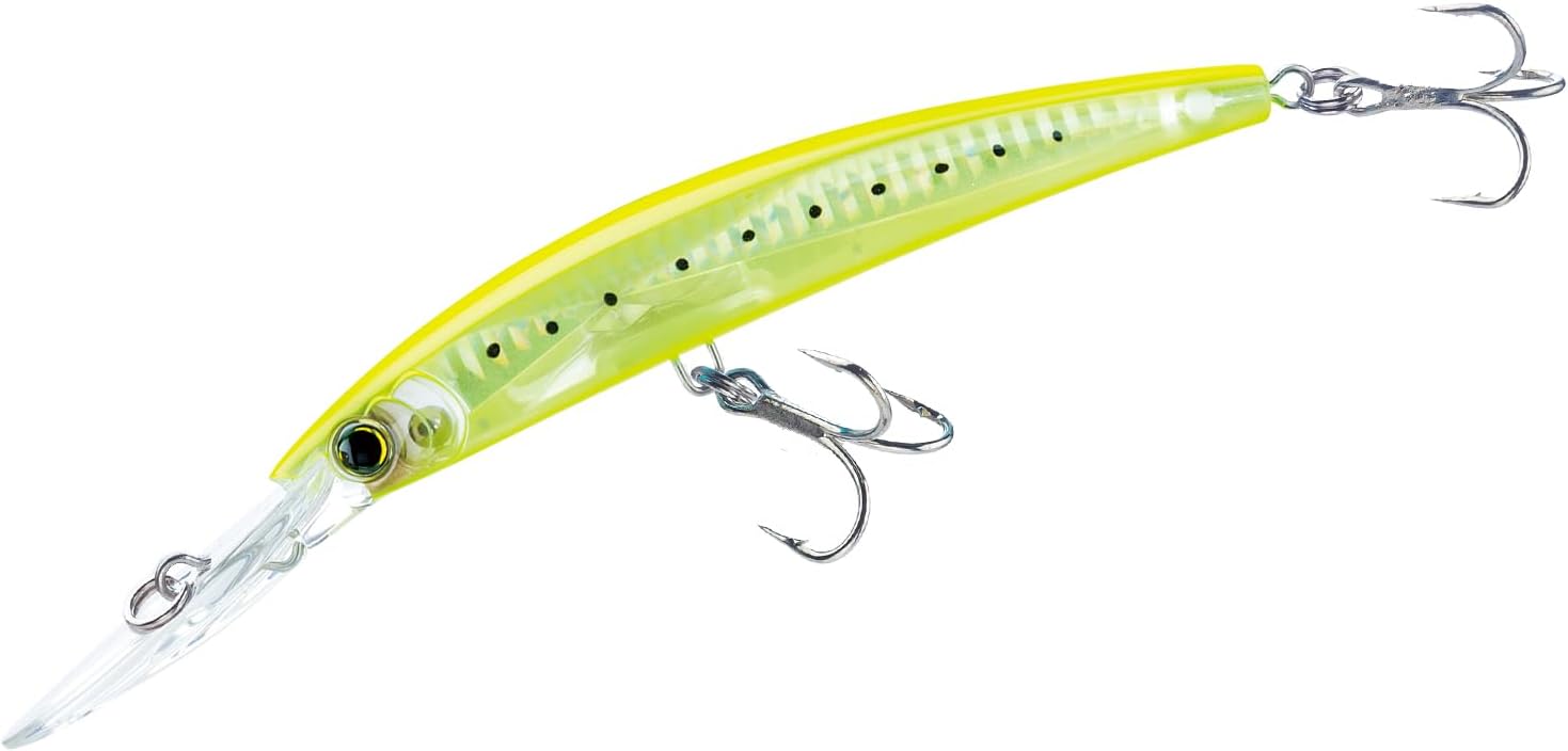 Yo-Zuri Crystal 3D Minnow Deep Diver Lure, Chartreuse Silver, 6-Inch
