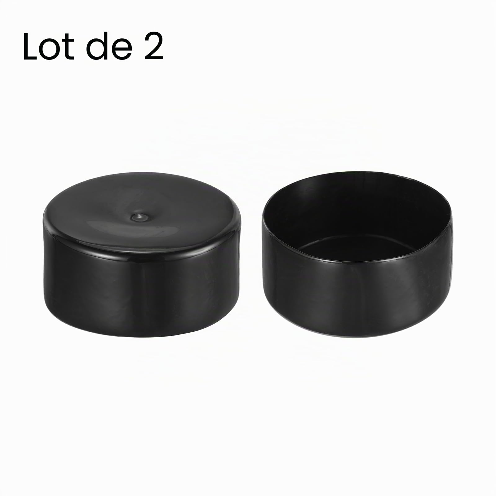 QUARKZMAN 2pcs Bouchons en Caoutchouc 110mm(4 5/16") ID Vinyl Rond Tube Capuchon De Boulon Couvre Protège-Filet Noir
