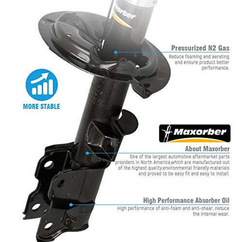 Maxorber Full Set Shocks Struts Front Rear Left Right Absorber Kit Driver Passenger Side Compatible With Fx35 Fx45 2003 2004 2005 2006 2007 2008 Shock Absorber 339056 339055 349027 72370 #TOP2