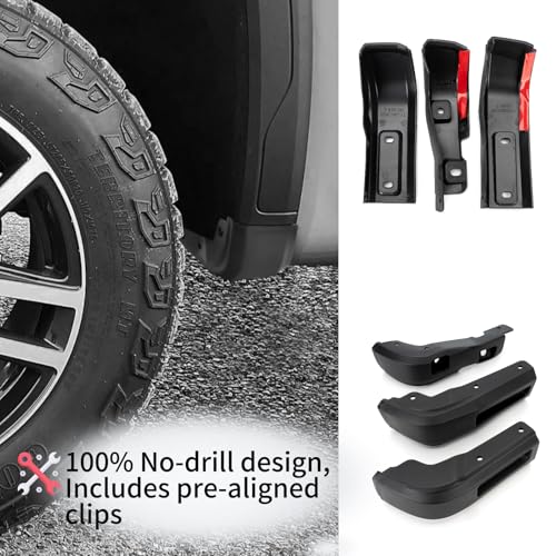 Image of Mud Flap Compatible with GMC Sierra 1500 2019-2025 No-Drill Front & Rear Side 6PCS Mud Splash Guard Accessories