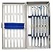 Dental Composite Non Stick Filling Instruments Kit in Stainless Steel Cassette (6 PCS Blue Plasma Coated) by Wise Linkers