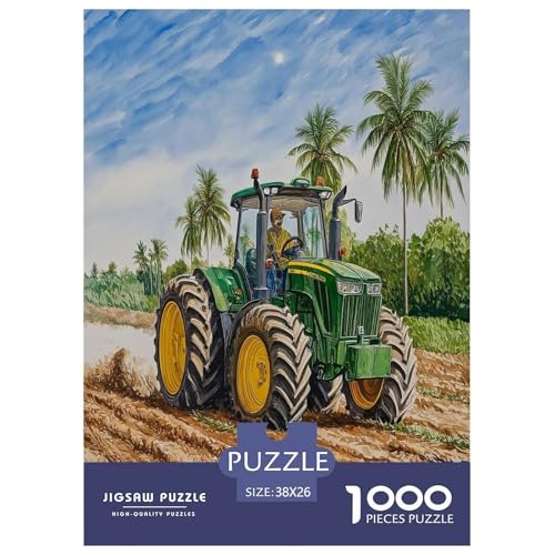 Puzzle de tractores de 1000 piezas, un desafío imposible de 38x26 cm para adultos.