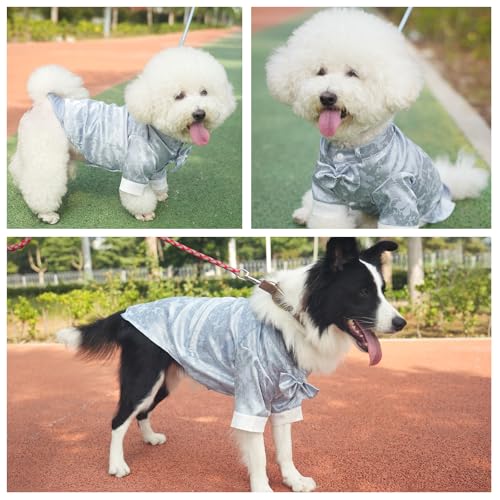 Camisa para perro con moño formal MAMORE Small Gris miniatura 3