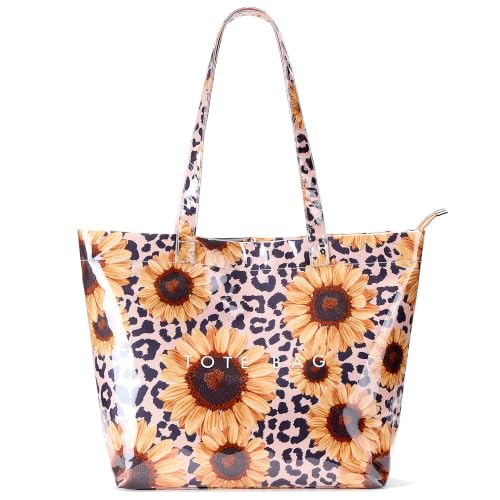 Image of KALIDI PVC Zipper Tote Bag, Jelly Plastic Kraft Paper Summer Beach Bag