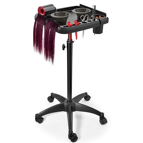 Bandeja de salón con ruedas bandeja de tatuaje de instrumentos Aratan bandeja de salón de altura ajustable para peluquería bandejas de color para