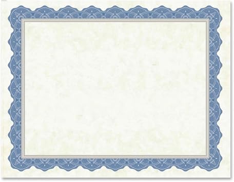 Geographics Drama Blue, Silver Foil, Parchment Certificates, 11"x8.5", 15/Pack 47849