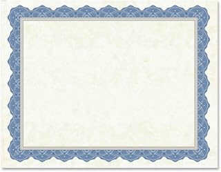 Geographics Drama Blue, Silver Foil, Parchment Certificates, 11"x8.5", 15/Pack (47849)