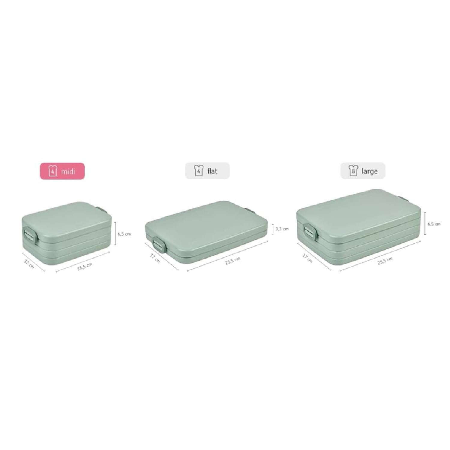 Mepal | Take a Break Duo Pack | Brotdose To Go | Lunchboxen für 2 bis 4 Sandwiches oder 4 bis 8 Brotscheiben | ideal für Meal Prep | Essenbox mit Unterteilung | Nordic Pink
