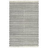 Material: 100% algodón vidaXL Alfombra de Algodón Kilim 120x180cm Estampado Negro/Blanco Decoración