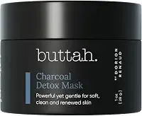 Máscara de desintoxicação de carvão Buttah Skin 30 ml - Carvão ativado - Manteigas africanas - Água de rosas - Máscara desintoxicante e de limpeza profunda para pele rica em melanina - Cuidados com a