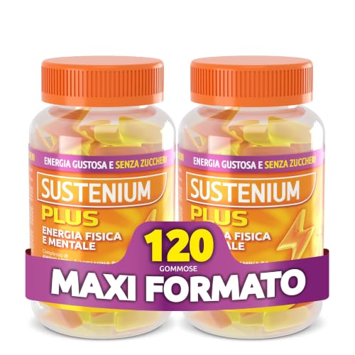 Sustenium Plus, lntegratore con L-Carnitina, Energia, 120 gommose