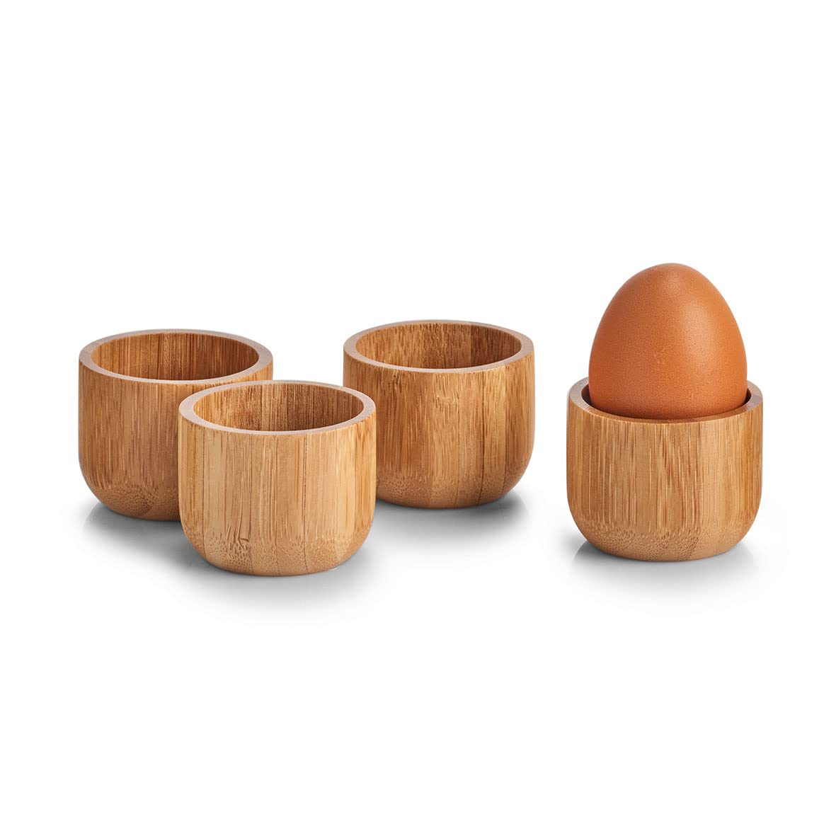 Zeller 25368 Lot de 4 coquetiers en bambou Ø 5 x 4 cm