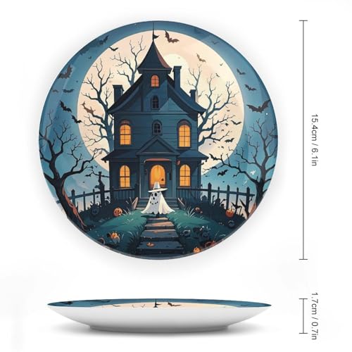 Plato decorativo de cerámica hueso Halloween 6 pulgadas miniatura 2