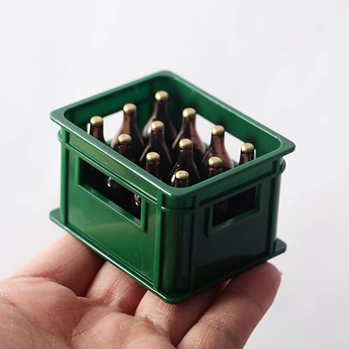 Miniatura 9 de TOYANDONA Worlds - Caja de botellas de cerveza en miniatura para casa de muñecas, caja de cerveza para casa de muñecas, caja de almacenamiento de