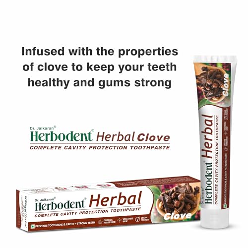 Image of Herbal Clove Toothpaste - 100g Pack Of 3 | Natural Herbs - Clove, Babool, Bakul and more | Daily use toothpaste