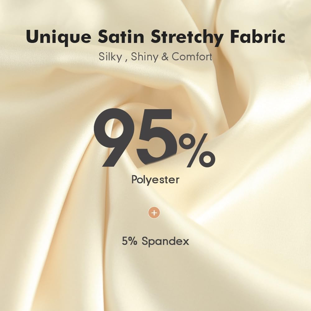 MANCYFIT Bloomers for Women Satin Pettipants for Under Dresses Culottes Slip 9" Inseam Half Slip Shorts - Image 3