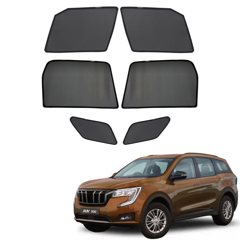 Image of XUV700 Magnetic Sun Shades /Curtains - Set of 6pcs (Row A /B /C) Suitable for XUV700 2021 Onwards