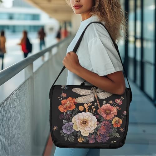 Large Flapover Crossbody Bag, Messenger bag with Adjustable Shoulder Strap Fashion Shoulder Purse Multi-Pocket3