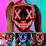 LED Purge Mask for Kids, Halloween Light Up Mask for Halloween, Music Festival, Birthday Party,...