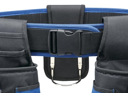 Miniatura 2 de Ausonia - 48267 Doble Bolsa De Carpintería Herramientas De Tejido Reforzado, Incluye Cinturón Profesional Acolchado Ajustable Y Gancho Portamartillo, Bolsillos Frontales Amplios Para Clavos U Otros