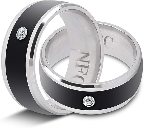 Tbest Smart Ring,NFC Ring,Smart Ring Android,NFC Multifunction Smart Rings Magic Wearable Device Universal for Mobile Phone(Size 9) (size7)