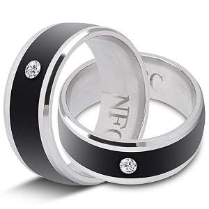 Vikye Smart Ring Built-in Ultra-Sensitive NFC Chip Metal Material Easy to Use NFC Smart Ring for Mobile Phone