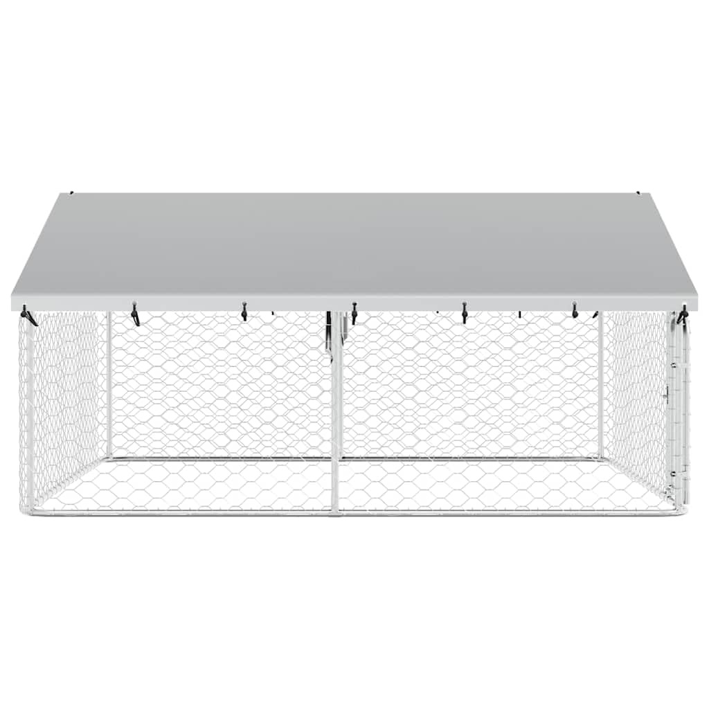 vidaXL Gabbia per Cani da Esterno con Tetto 300x300x150 cm