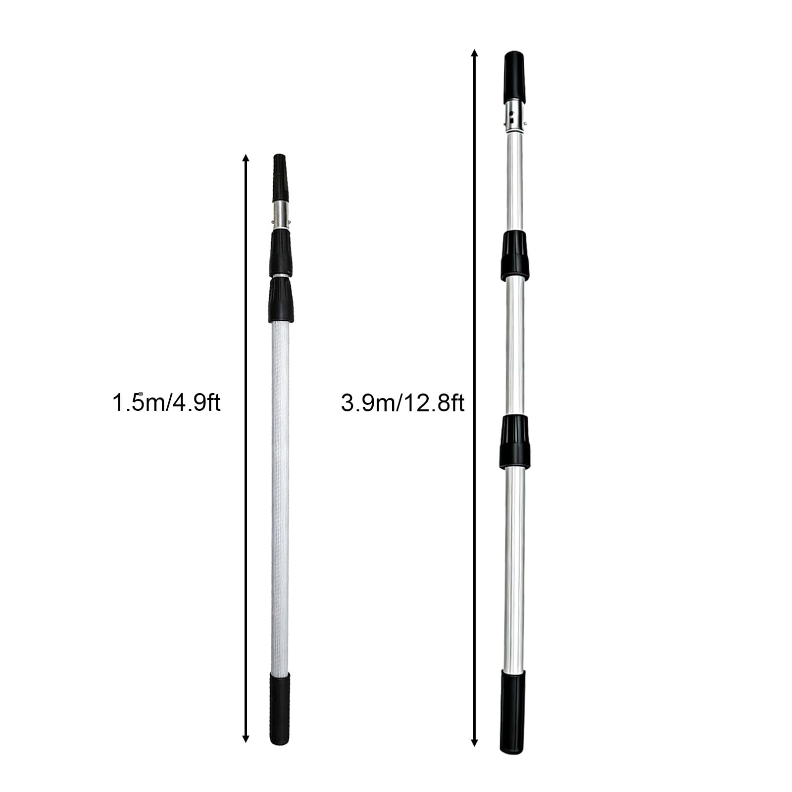 Pértiga Telescópica, Barra Extensible de Aleación de Aluminio | Rosca Universal & Mango Antideslizante, Ideal para Pintura, Limpieza y Lavado de Ventanas(3.9m/12.8ft)