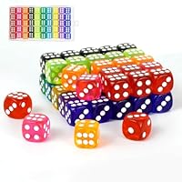 50 Stück 6 Seitige Würfel Bunt Set, Transparente Acrylwürfel Würfel, Mini Standard Spiel Spielwürfel in 10 Farben, D6 Dice Set mit Runden Ecken für Würfelspiele Tischspiele