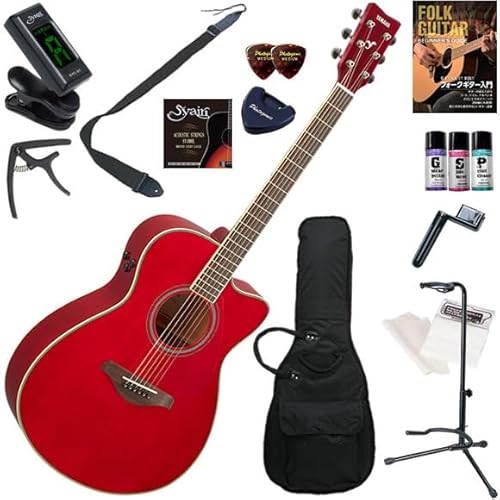 ヤマハ トランスアコースティックギター初心者入門 セット内容をグレードアップした15点セット FSC-TA/RR(ルビーレッド)