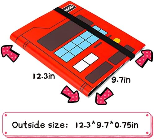 MADCAT 9 Pocket Trading Card Binder Folder,360 Side Loading Pocket Album Fits for Trading Card Games/ M.T.G/ C.A.H./Y.G.O/PM cards (redbook)
