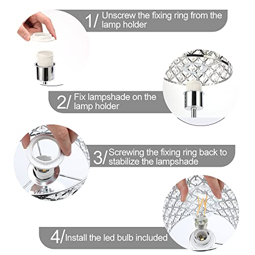 Gyrovu Crystal Table Lamp, Crystal Lamp Touch Control With 2 Usb Ports - 3 Way Dimmable Bedside Lamp With Bulbs, Crystal Nightstand Lamp Modern Light For Bedroom, Living Room, Bulb Included #TOP6