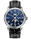 S437.03 Big Date MoonPhase Master Seagull ST2528 Mouvement Sapphire Crystal Montre mécanique automatique pour homme 1963, Argenté., 41mm