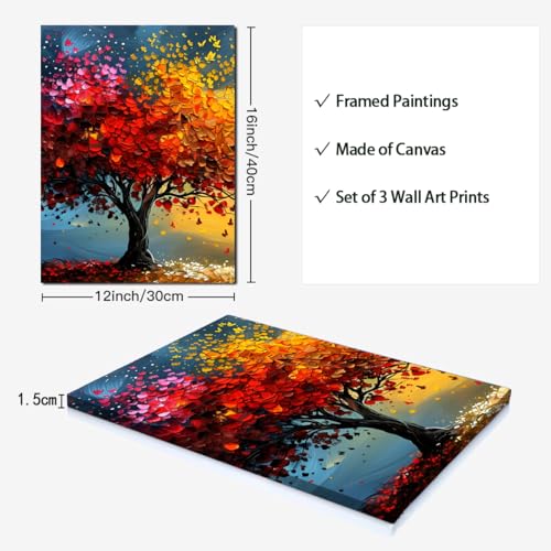 Triptyque Toile Tree of Life 30x40 Imperméable YWQQ