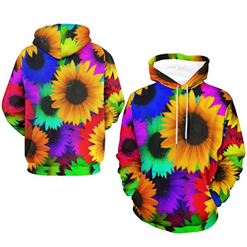 Sweat à capuche fleur de couleur UMENG pull unisexe à manche longue taille S - 7