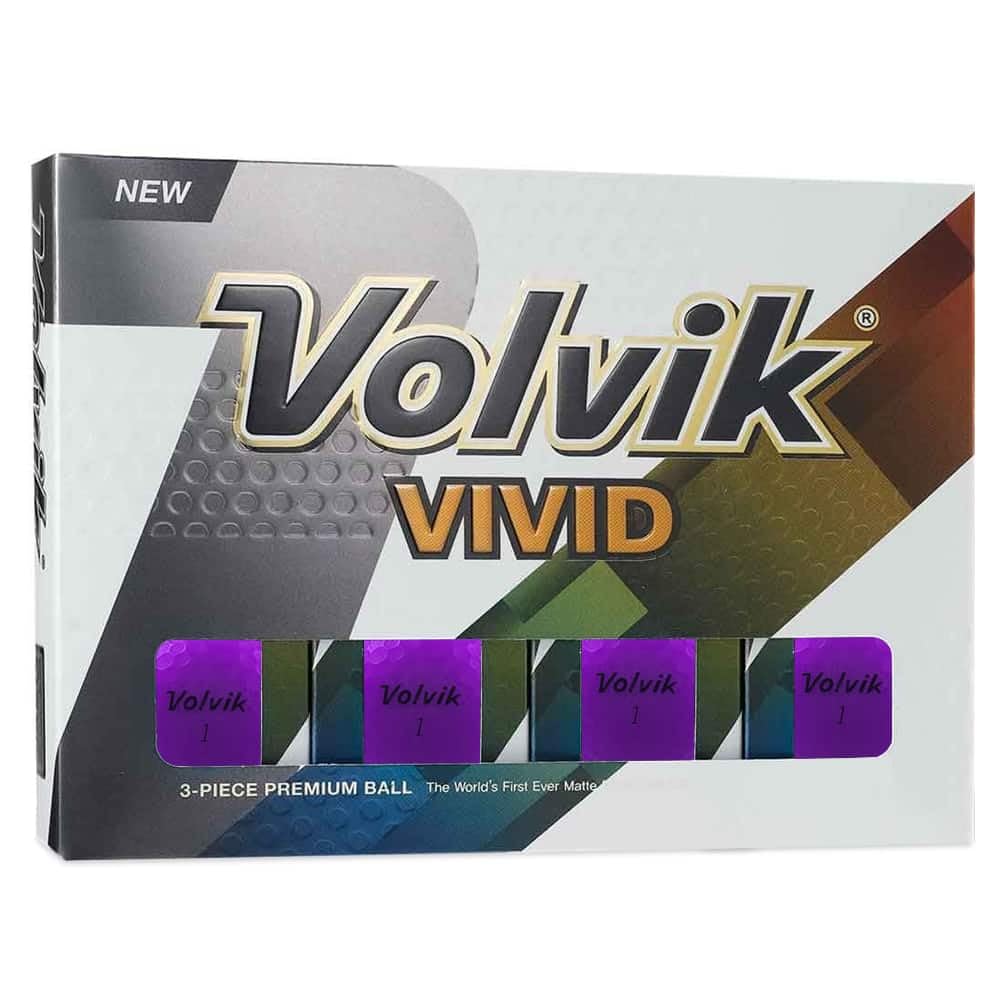 Volvik Vivid Golf Balls - Matte Purple, Dozen