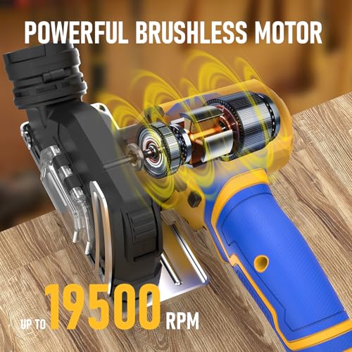 Mini Circular Saw Compatible With DeWalt 20V MAX Battery(NO Battery) 3\" Brushless Cordless Cut Off Tool with 6 Blades,19000RPM,Removable Dust Cover for Metal/Wood/Plastic