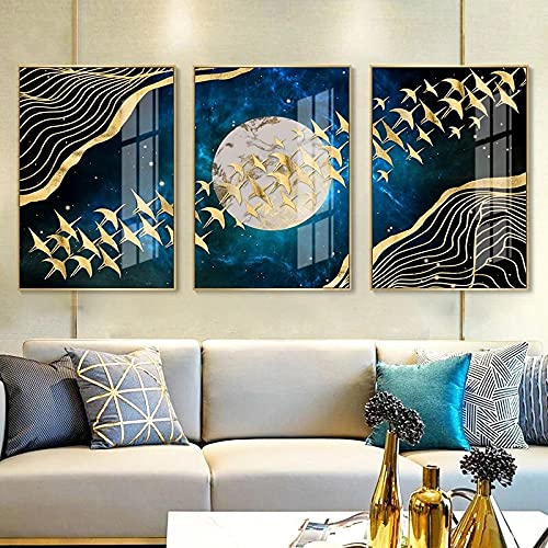 Toile peinture golden mountain pour créer un salon apaisant
