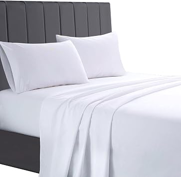 800 Thread Count Egyptian Cotton Flat Sheet, Hotel Quality Cotton Soft, Fade & Wrinkle Resistant Flat Bed Sheets White King