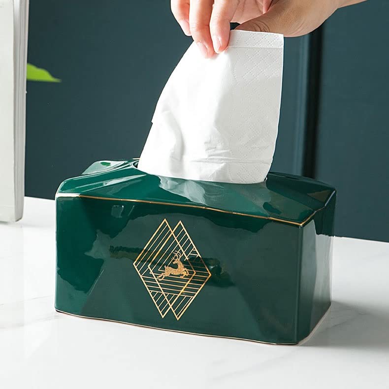 Portafazzoletti Multifunzionale Squisita scatola di fazzoletti di ceramica Semplice tavolo da pranzo Soggiorno Tavolino Decorazione Scatola di immagazzinaggio di tessuti di forma irregolare Organizzat