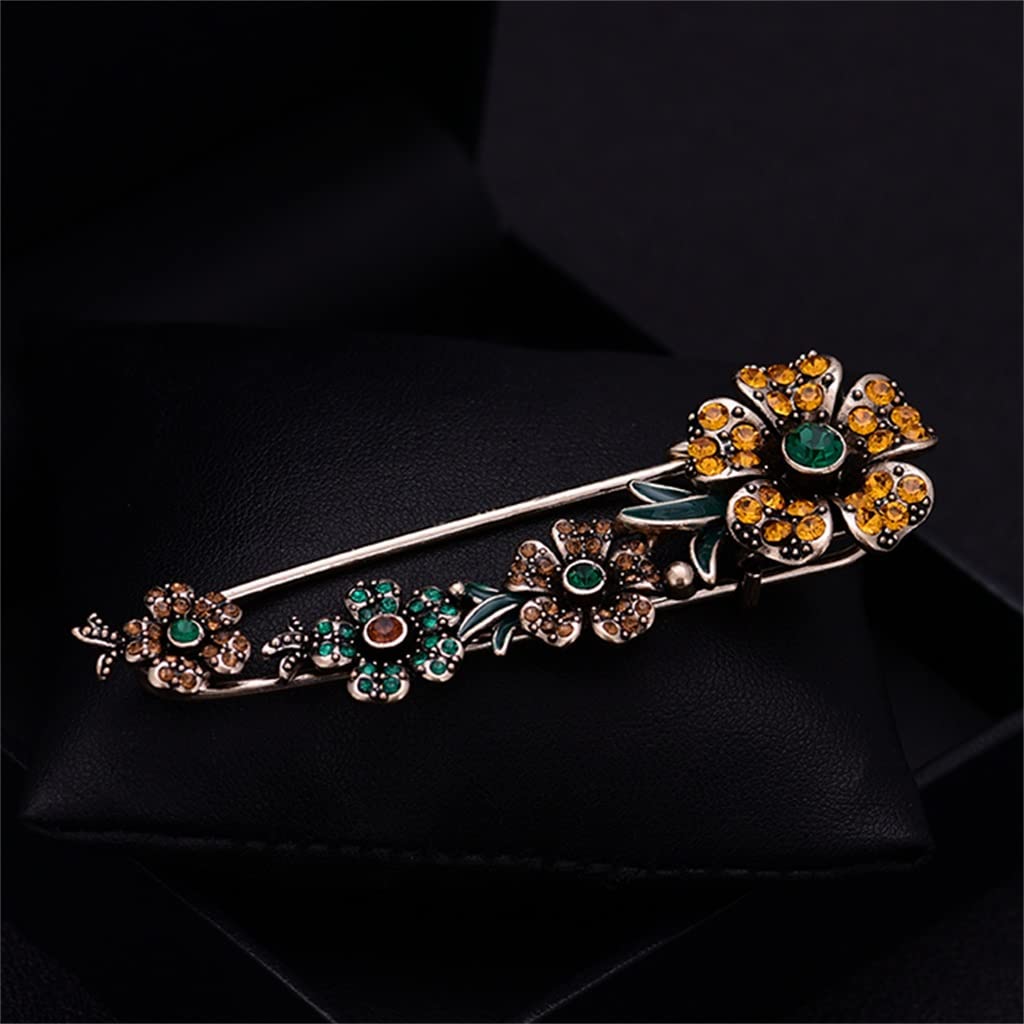Mantel-Blume, große Anstecknadel mit fünf Blütenblättern, Damen-Korsagen-Brosche, Vintage-Schalverschluss
