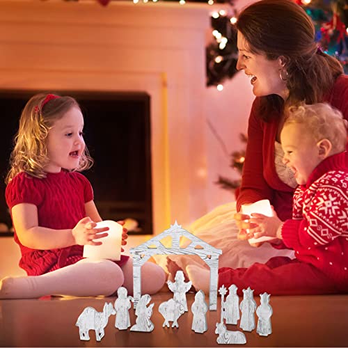 Spiareal SPIAREAL-UNFINISHED WOOD SET-0011 11 Pcs Wooden Nativity Scene Set Kids Mini People Nativity Set First Christmas Story Decoration Jesus Manger Rustic Indoor Xmas Decoration For Indoor Home Display, Tabletop thumb #6