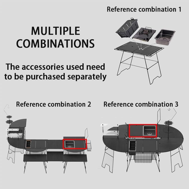 Blackdog Portable Small Grill, Outdoor Stainless Steel Charcoal Grill Used for IGT Dining Table, Easy Set Up for Outdoor Barbecues Camping Traveling Picnics Garden Beach Party - Black
