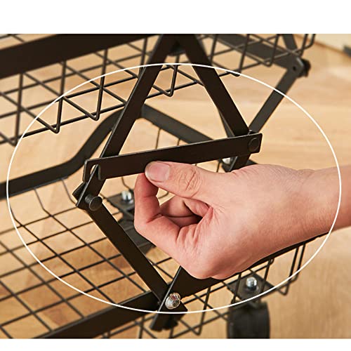 Cesta de armazenamento de frutas, carrinho de armazenamento dobrável, rack de armazenamento de econo